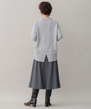 自由区 ウールジャージー フレアシルエットスカート グレー系