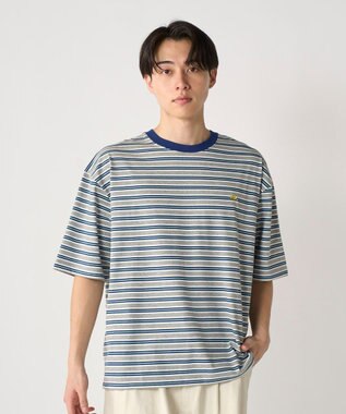 OP／FILA 【Kappa】ウェルネスクラブボーダーTシャツ ブルー