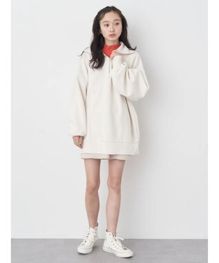 earth music&ecology スタンドｚｉｐダンボールチュニック Ivory