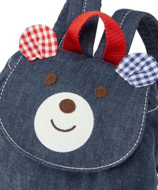 MIKI HOUSE HOT BISCUITS 顔ドン デニム ベビーリュック 紺