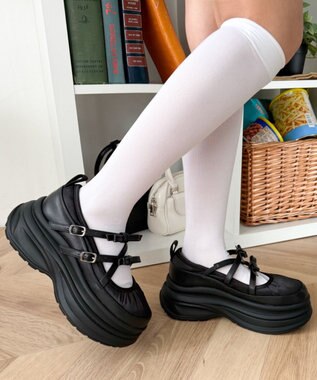 WEGO 2way厚底ストラップシューズ ブラック