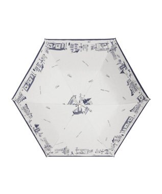 MOONBAT DAKS(ダックス) 晴雨兼用日傘 折りたたみ傘 街並み フワクール生地使用 ホワイト