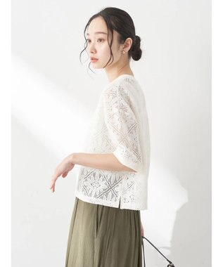 earth music&ecology レースプルオーバー Ivory