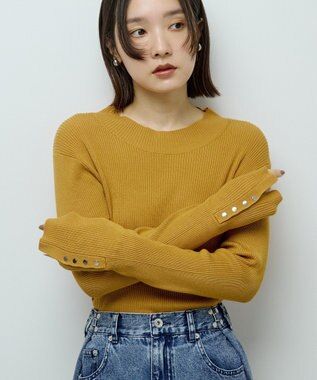 Green Parks 袖口金釦リブニットプルオーバー