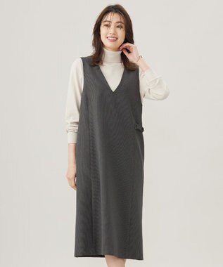 J.PRESS LADIES 【洗える】LANATEC ガンクラブ ジャンパースカート チャコールガンクラブ系