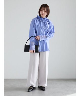 Te chichi レースカフスブラウス ブルー