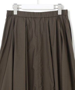 23区 L 【洗える】ナイロンコットンポプリン タック スカート ブラウン系