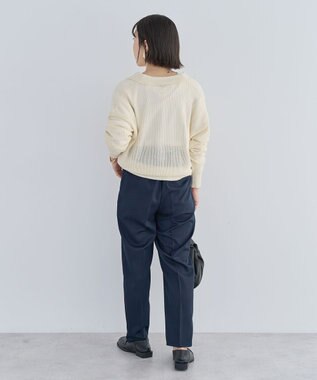 Green Parks 衿つきメッシュニットプルオーバー Ecru