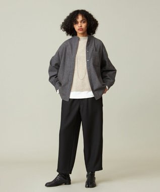 J.PRESS YORK STREET 【WOMEN】バンドカラーブラウス グレー系