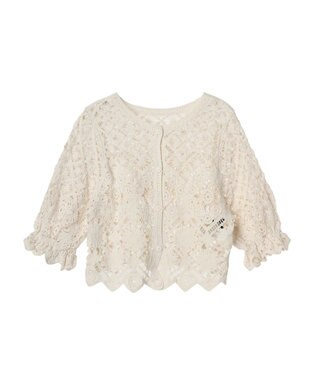 Green Parks ・ＳＵＧＡＲ　ＳＰＯＯＮ　２ｗａｙクロシェカーディガン Ivory