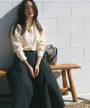 23区 S 【Oggi4月号掲載/洗える】CANCLINI ベーシック シャツ レモンイエローストライプ