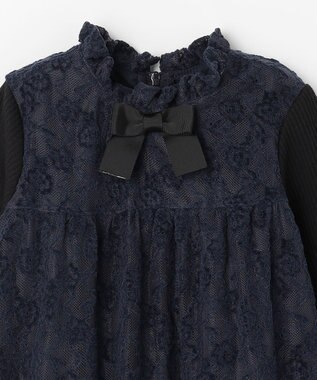 組曲 KIDS 【110-140㎝】スノウレース ワンピース ネイビー