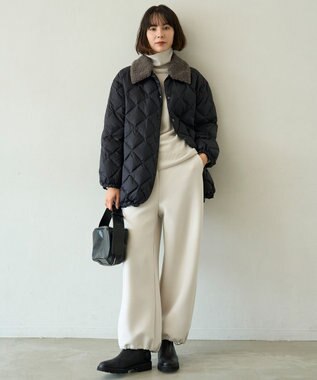 UNFILO L 【野呂佳代さん着用】BEAUTY FORM JERSEY イージーパンツ グレージュ