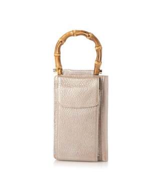 UNBILLION perche バンブーハンドルゴートモバイルウォレットショルダー シルバー