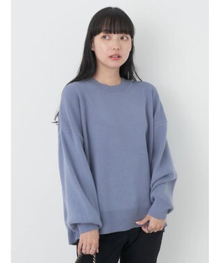 earth music&ecology アンチピリングバックスリットプルオーバー Blue