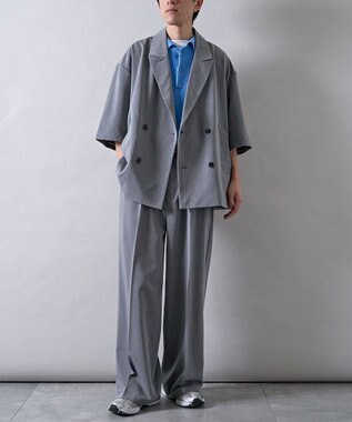 CRAFT STANDARD BOUTIQUE 半袖ダブルテーラードセットアップ Charcoal Gray