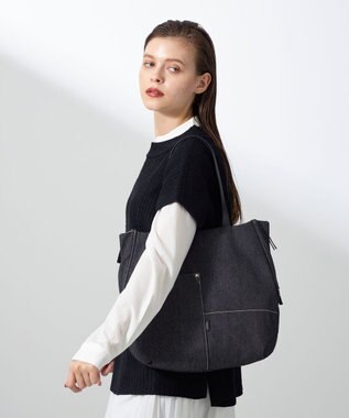 Y'SACCS デニムトートバッグ　Mサイズ ブラック【WEB限定カラー】