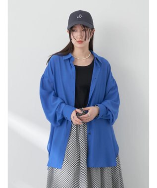 earth music&ecology シアーボーイズライクシャツ Royal Blue