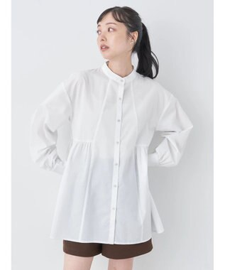 earth music&ecology サイドティアードチュニック Ivory