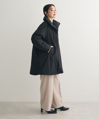 Green Parks シームレス中綿ドロストコート Black