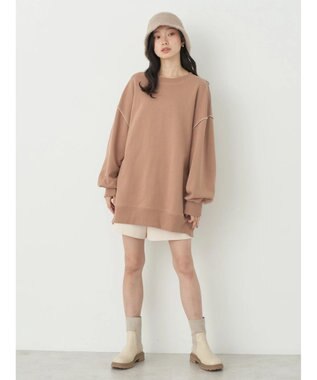 earth music&ecology 配色ルーズスウェット Mocha