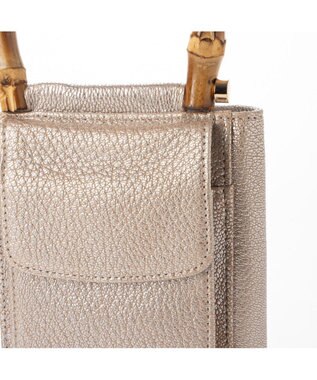 UNBILLION perche バンブーハンドルゴートモバイルウォレットショルダー シルバー