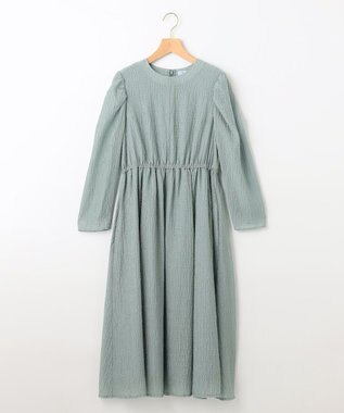 組曲 シャーリングライクシフォン ワンピース グリーン系