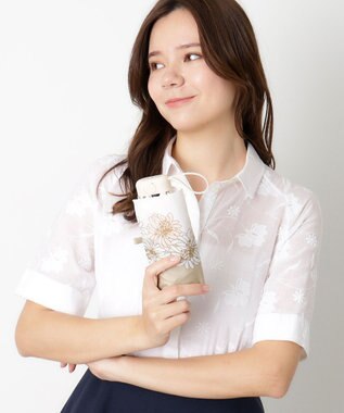 MOONBAT 【UVカット/コンパクト】ポール & ジョー (PAUL & JOE ACCESSOIRES) 折りたたみ雨傘 クリザンテーム ベージュ