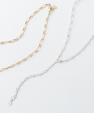 Pisceans コットンパール&フィガロチェーンネックレス マットゴールド