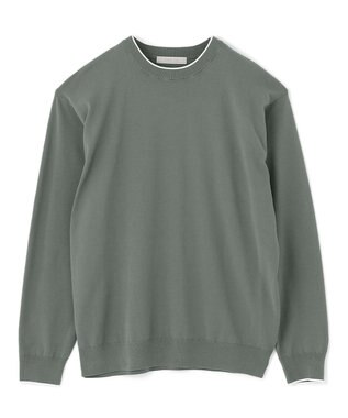 UNFILO MENS スタイリッシュ ニット プルオーバー カーキ
