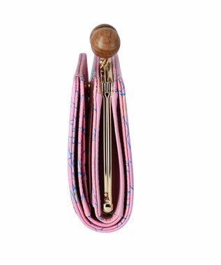 tsumori chisato CARRY 葉っぱ がま口 2つ折り財布 ピンク