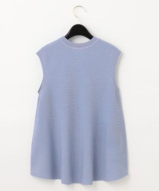 GRACE CONTINENTAL フラワーコードニットトップ ブルー