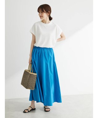 Green Parks Ｉ　切替ギャザーロングスカート Blue