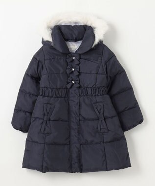 ANY KIDS 【洗濯機OK】中綿Aラインロングコート ネイビー