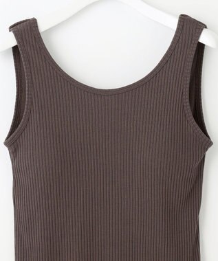Feroux カップ付きリブ タンクトップ ブラウン系