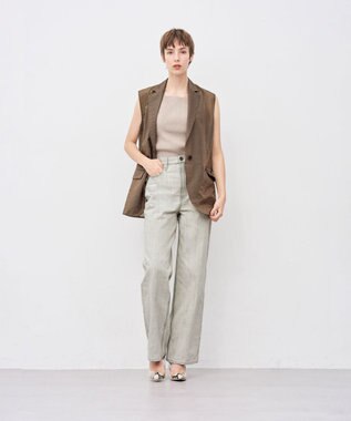 uncrave リブニット カップ付きキャミソール グレージュ