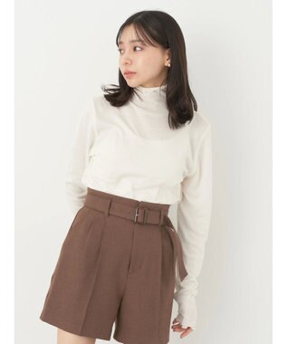 earth music&ecology シアータートルネックプルオーバー Ivory