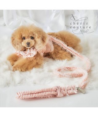 PET PARADISE cherircouture ツイード リボンリード 《ピンク》 ＳＳ～Ｓ