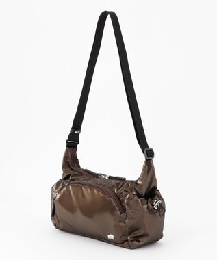 LA BAGAGERIE メタリックドロストポケット　ミニショルダーバッグ チョコ