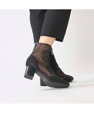 MODE ET JACOMO <noyau>ブロックヒールチュールブーツ ブラック