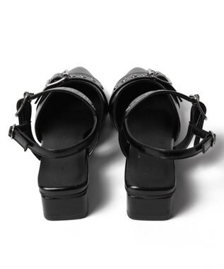 WEGO ハトメベルトポインテッドシューズ ブラック