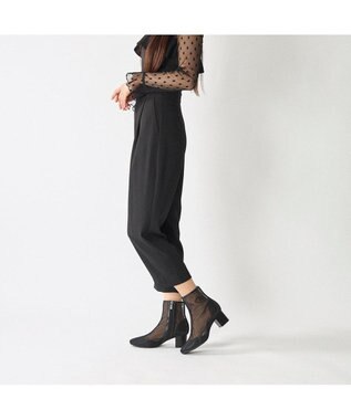 MODE ET JACOMO <noyau>ブロックヒールチュールブーツ ブラック