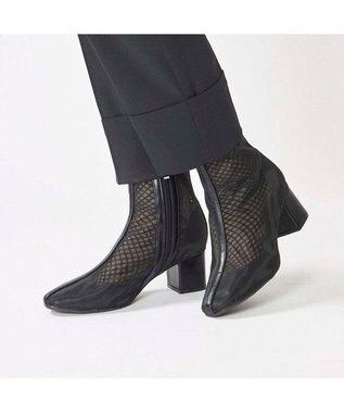 MODE ET JACOMO <noyau>ブロックヒールチュールブーツ ブラック