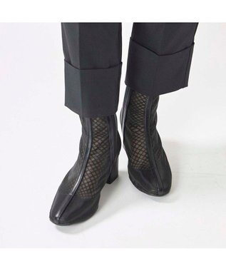 MODE ET JACOMO <noyau>ブロックヒールチュールブーツ ブラック