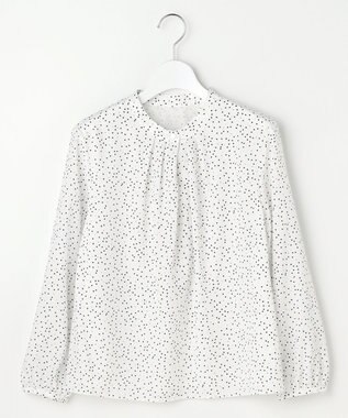 J.PRESS LADIES S 幾何プリント カットソー ホワイトベース系