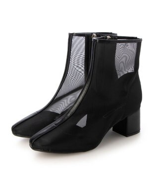 MODE ET JACOMO <noyau>ブロックヒールチュールブーツ ブラック