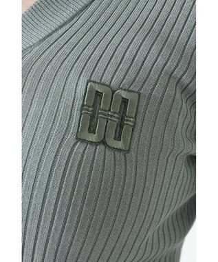 DAKS リブ編みVネックニット アイビーグリーン