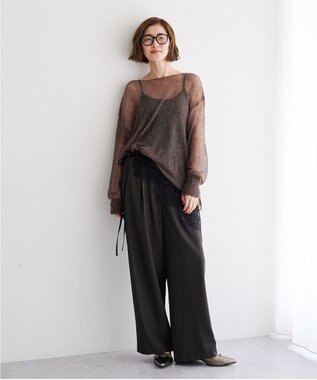 YECCA VECCA 【2点SET】レイヤードストレートパンツ Charcoal Gray