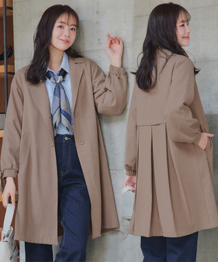 Tiaclasse 【洗える】バックプリーツパフスリーブコート