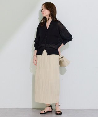 Green Parks 衿付きニットカーディガン Black